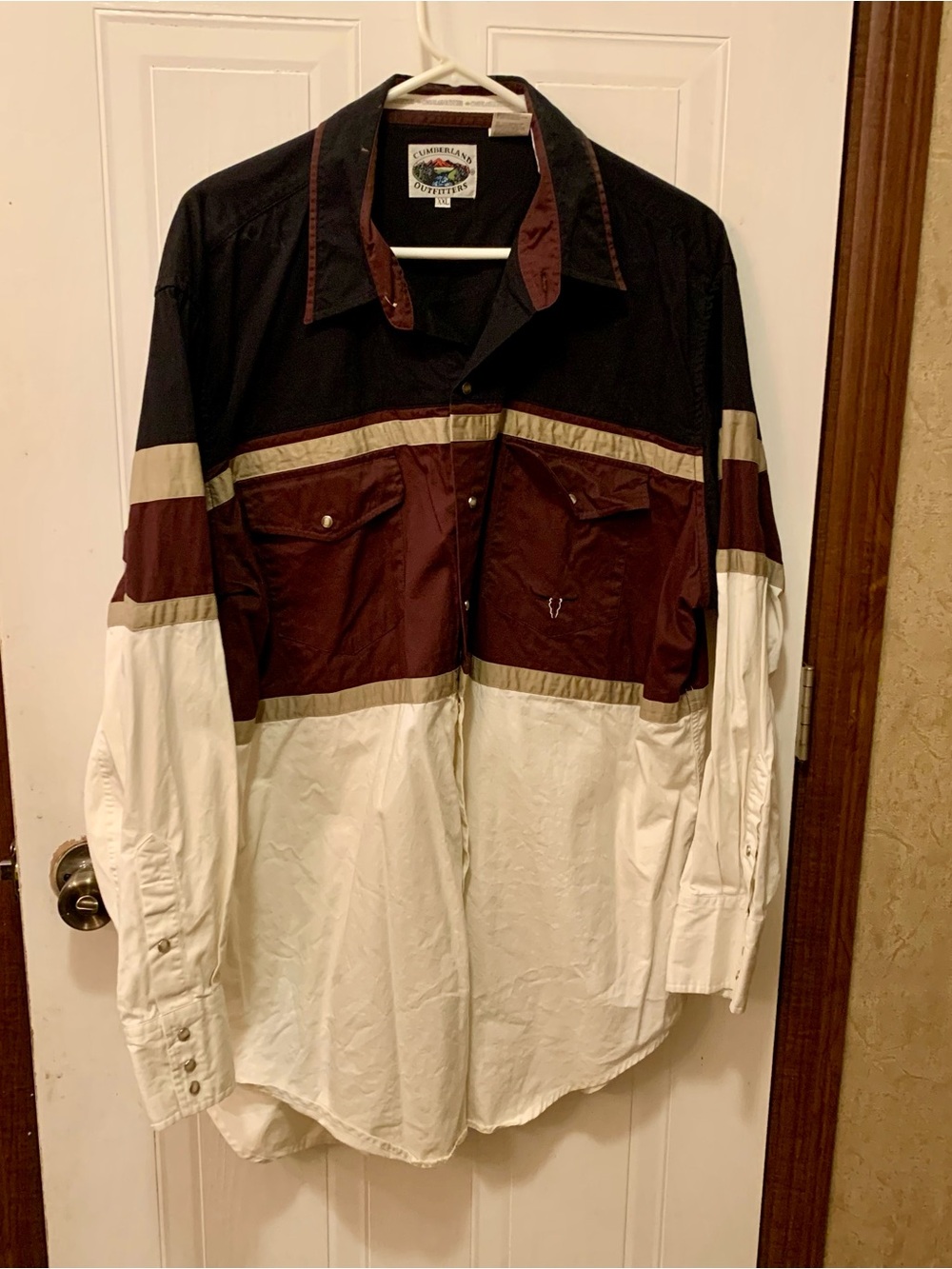 Vintage 90s Cumberland Outfitters Western Pearl Snap Colorblock Shirt XXL